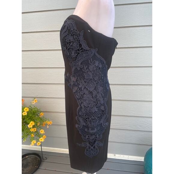 Diane Von Furstenberg Size 14 Strapless Corset Evening Cocktail Dress Black - Picture 3 of 9